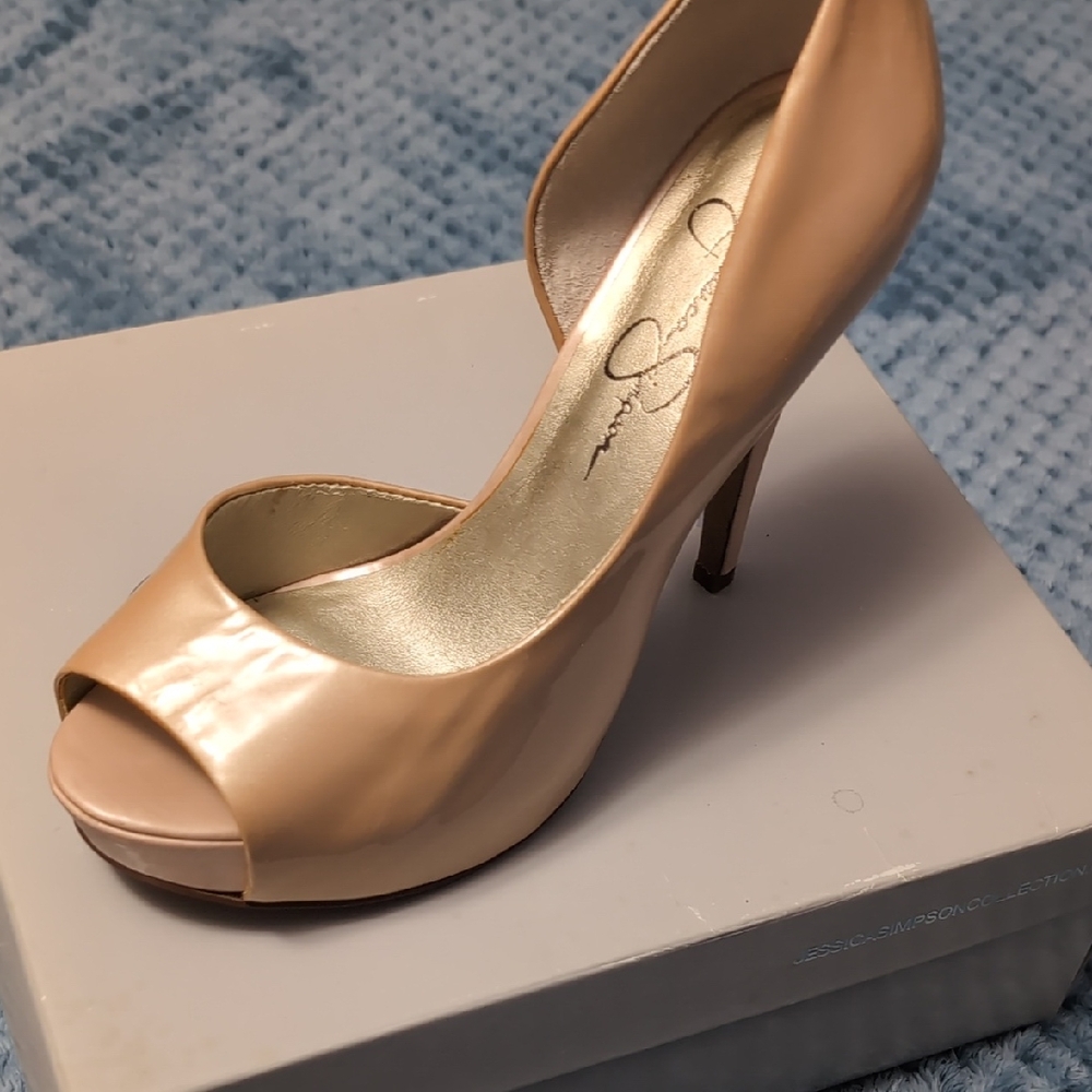 Elegant Nude Peep-Toe Heels